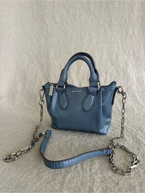 Anne Klein Blue Mini Purse with Chain Strap